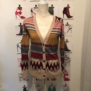 Patterned Varsity Style Sweater